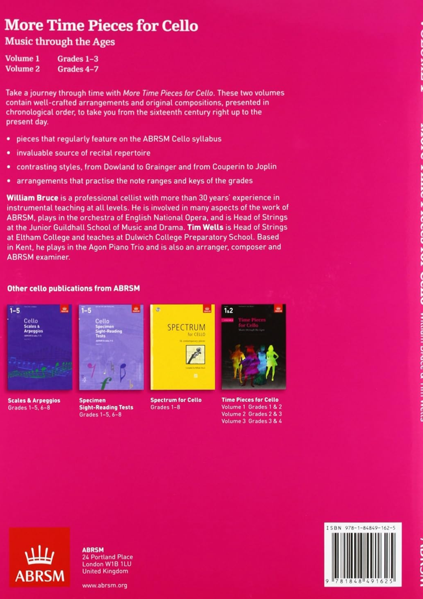 ABRSM More Time Pieces for Cello Grades 1-3 Volume 1, Grades 4-7 Volume 2: Music Through the Ages