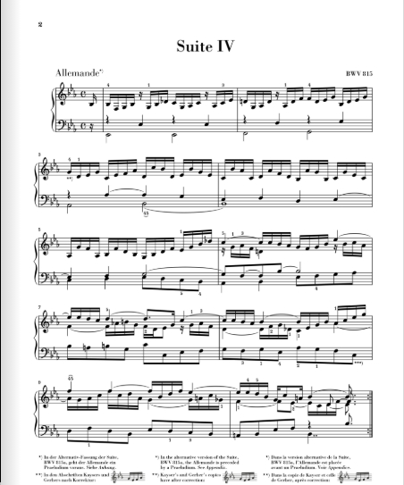 G. Henle Verlag Johann Sebastian Bach French Suite IV E flat major BWV 815