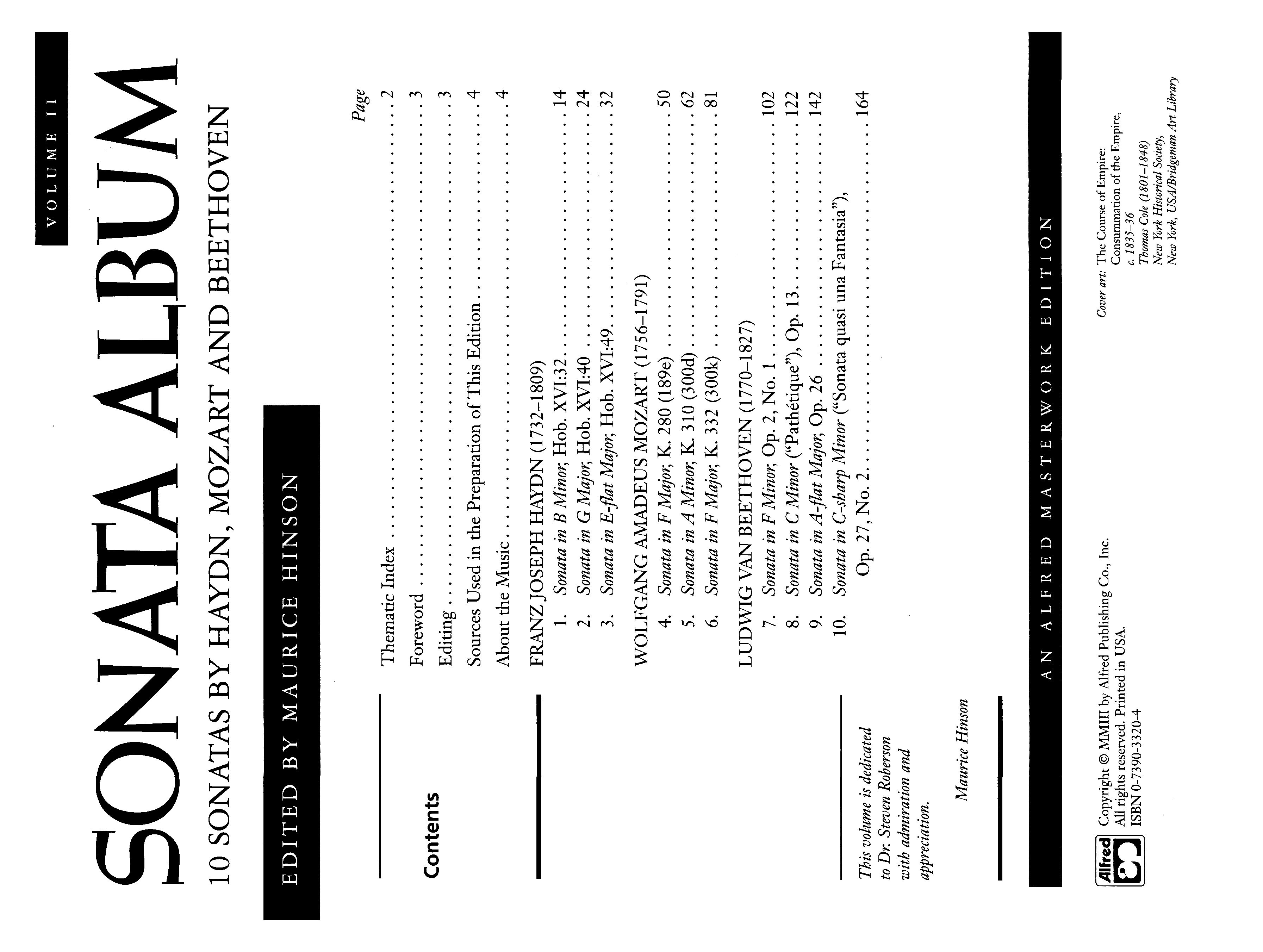 Sonata Album, Volume 2 Music by Ludwig van Beethoven, Franz Joseph Haydn, and Wolfgang Amadeus Mozart