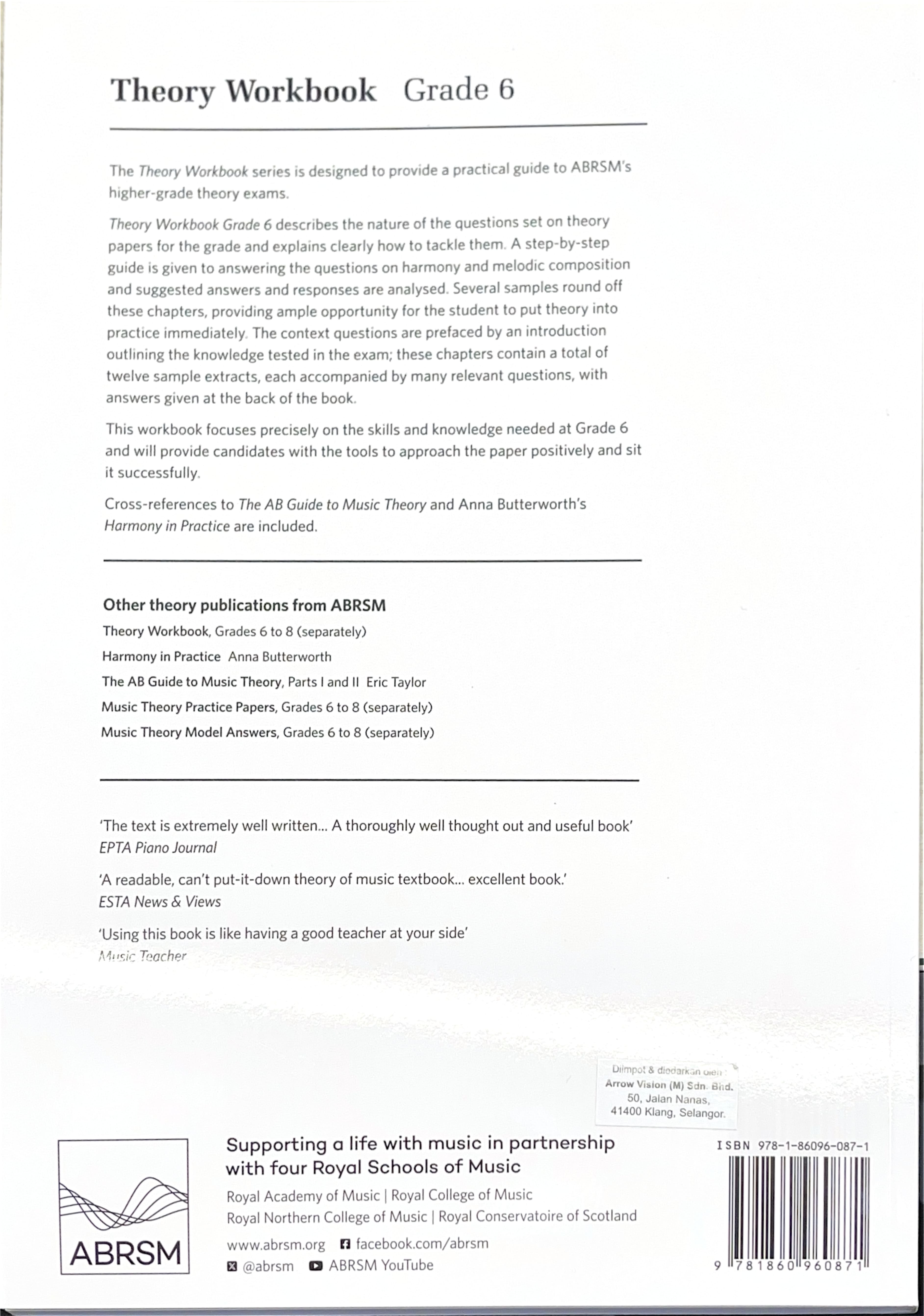 ABRSM Theory Workbook Grade 6, Grade 7, Grade 8