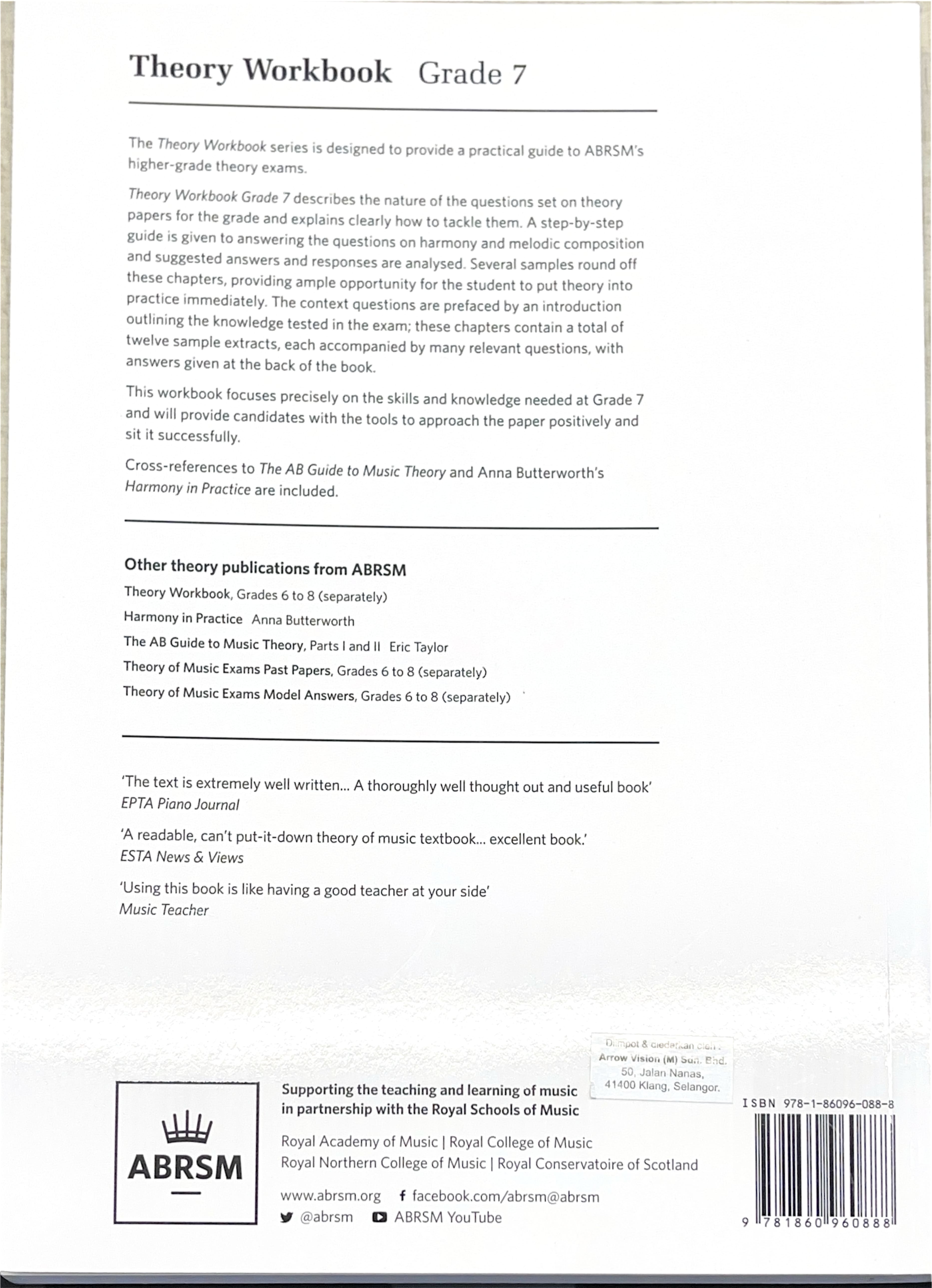 ABRSM Theory Workbook Grade 6, Grade 7, Grade 8