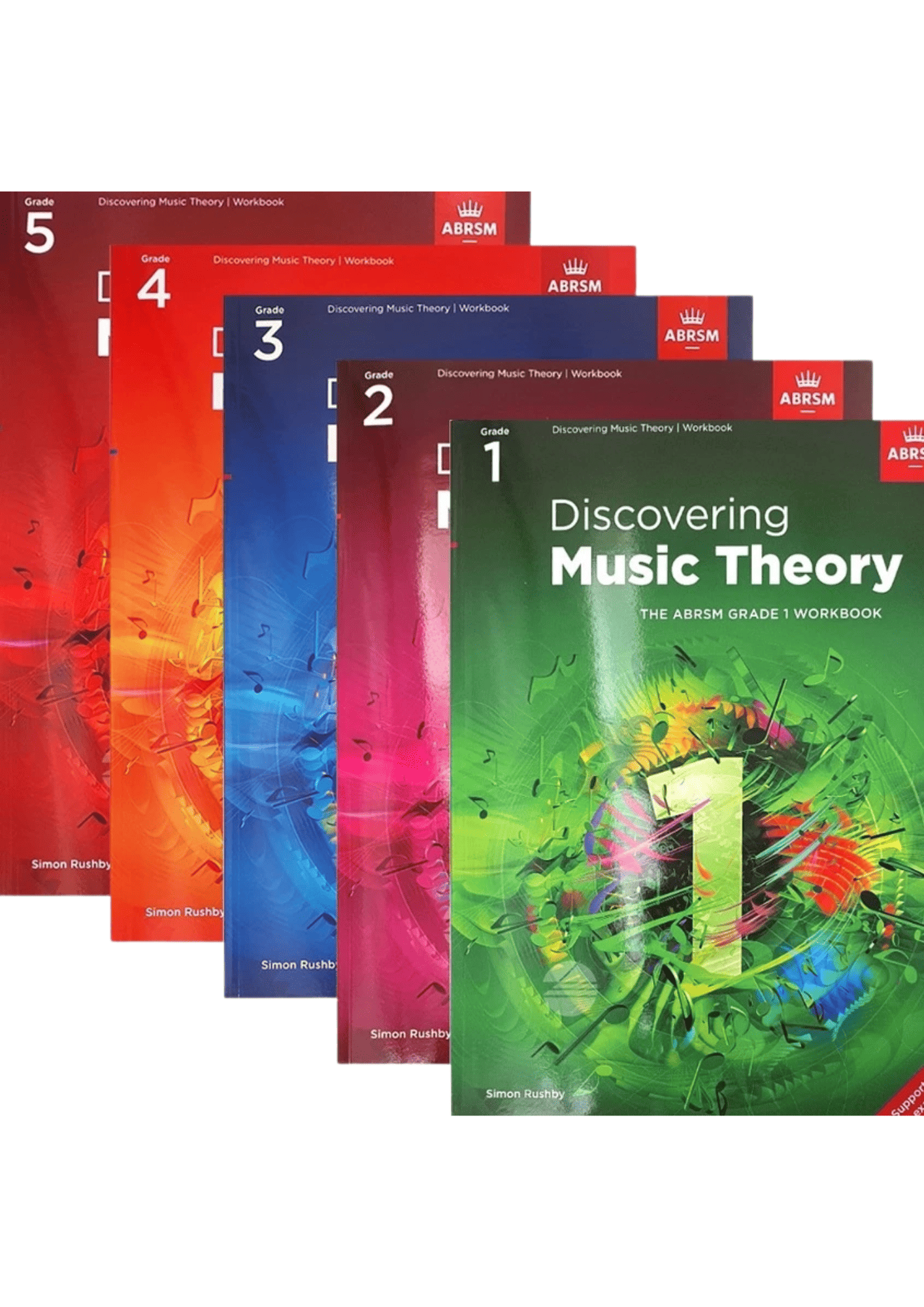 ABRSM Discovering Music Theory Workbook Grade 1, Grade 2, Grade 3, Grade 4, Grade 5