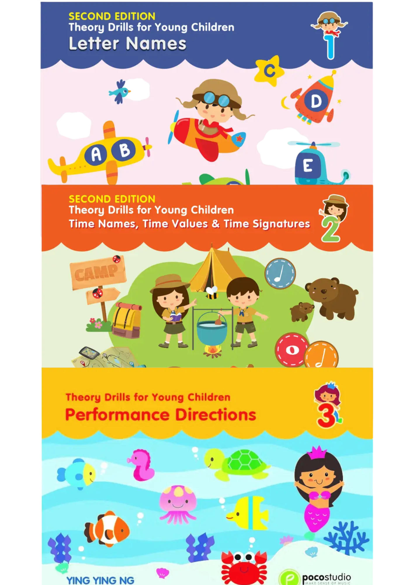 Poco Studio Theory Drills for Young Children Book 1, Book 2, Book 3