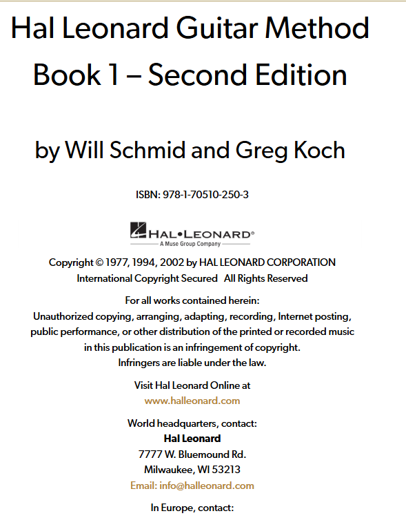 Hal Leonard Guitar Method Book 1, Book 2, Book 3 – Second Edition