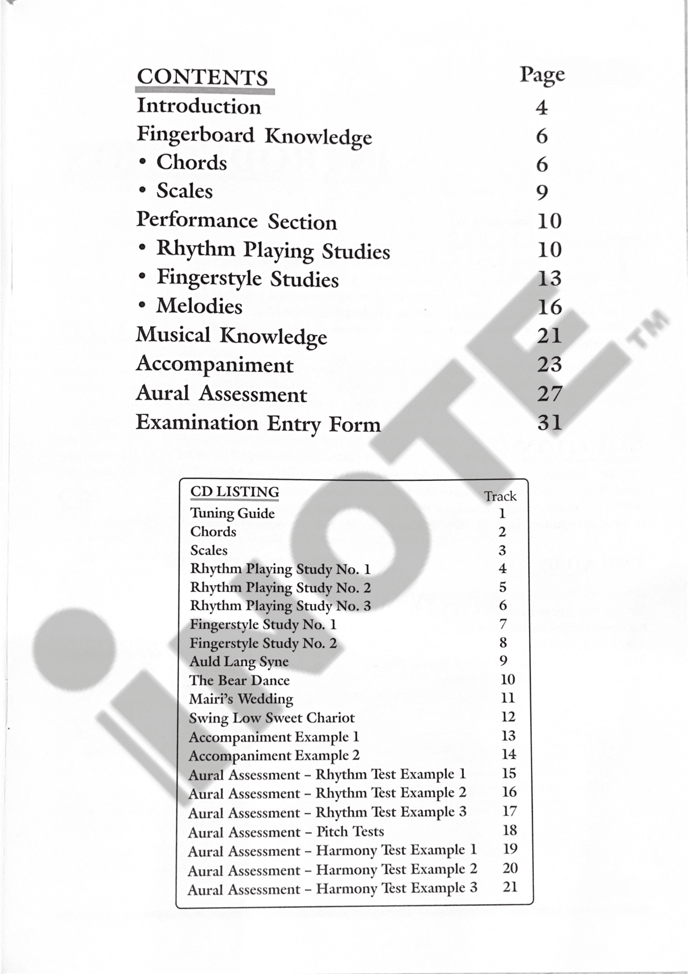 RGT Registry of Guitar Tutors Acoustic Guitar Playing Grade 1 London College of Music Exams LCME