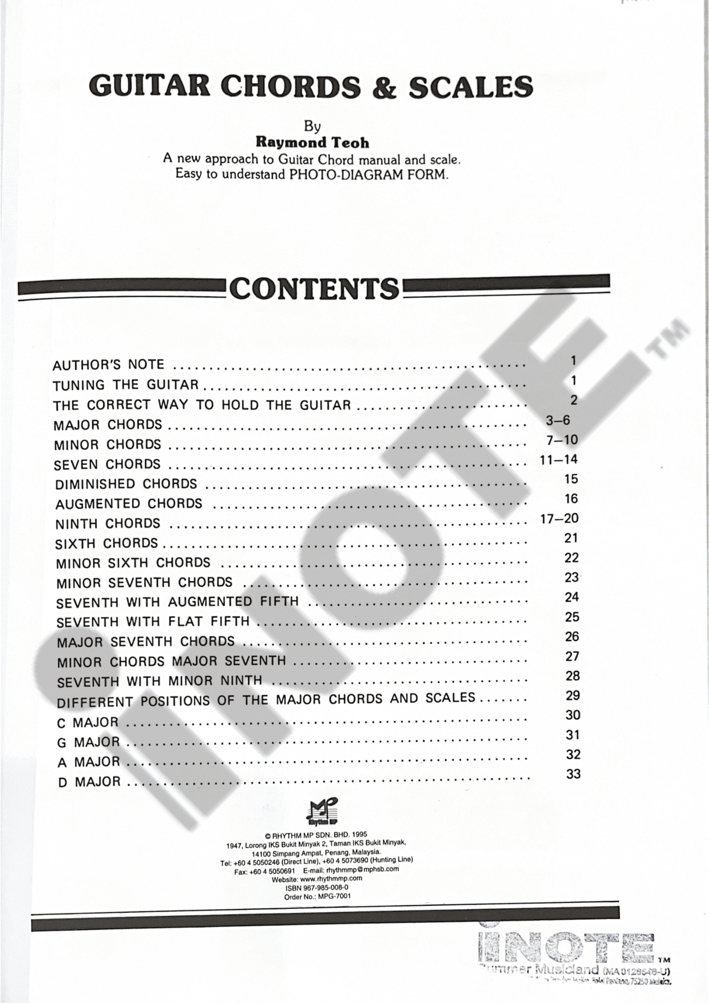 Rhythm MP Guitar Chords & Scales: A new approach to Guitar Chord Manual and Scale Easy to understand Photo-Diagram