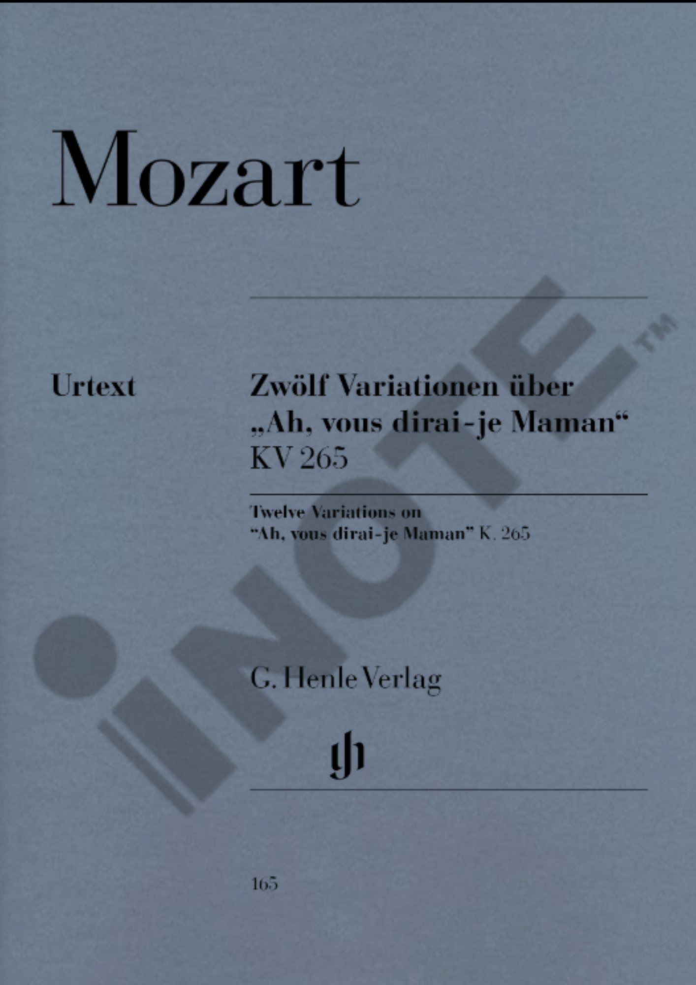 G. Henle Verlag Wolfgang Amadeus Mozart 12 Variations on “Ah, vous dirai-je Maman” K. 265