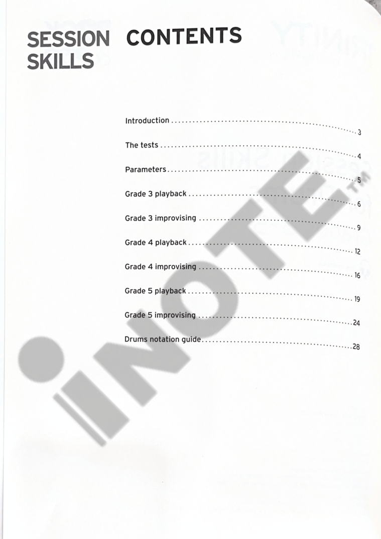 Trinity College London Press Rock & Pop Session Skills for Drums Grades 3-5 Book Music Score