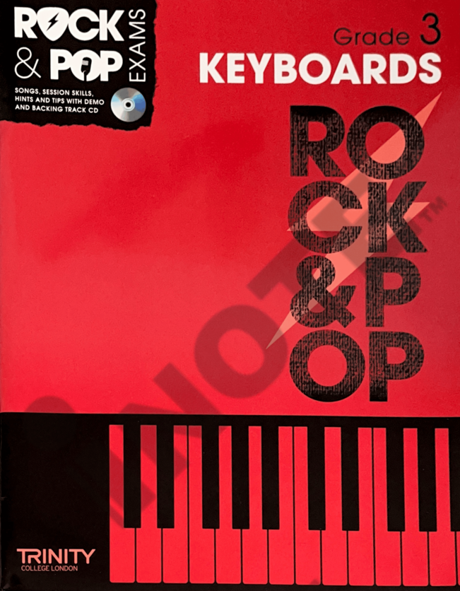 Trinity College London Rock & Pop Exams Keyboards Piano Book Grade 3 2012-2017