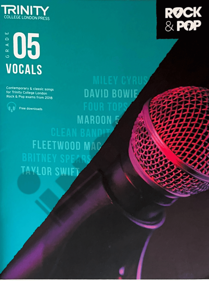 Trinity College London Press Trinity Rock & Pop 2018 Vocals Exam Book Grade 5