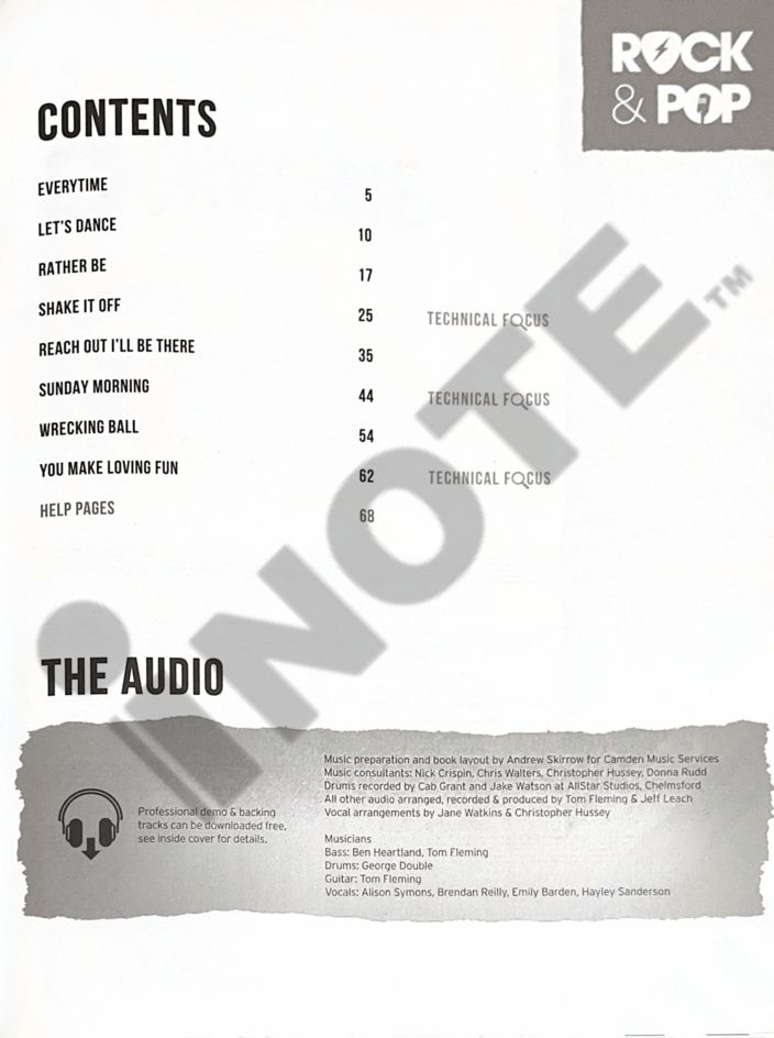 Trinity College London Press Trinity Rock & Pop 2018 Vocals Exam Book Grade 5