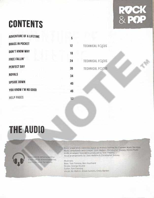 Trinity College London Press Trinity Rock & Pop 2018 Vocals Exam Book Grade 3