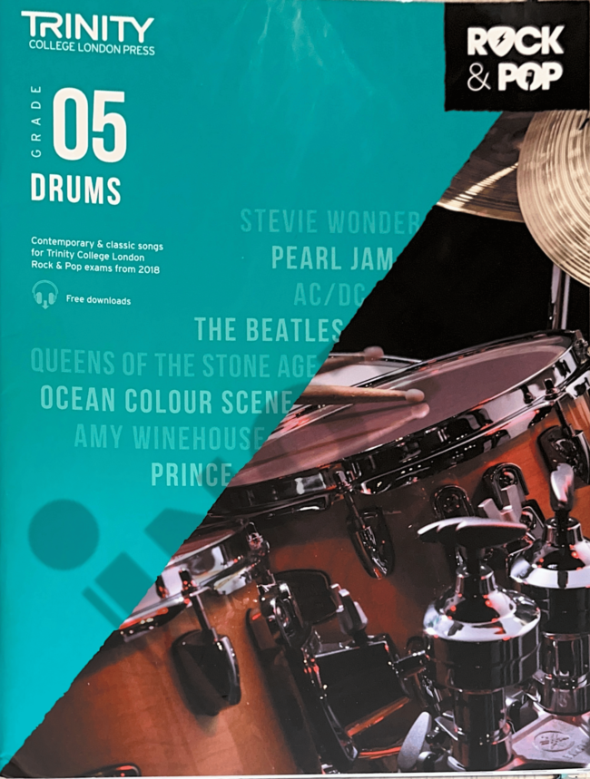 Trinity College London Press Trinity Rock & Pop 2018 Drums Exam Book Grade 5