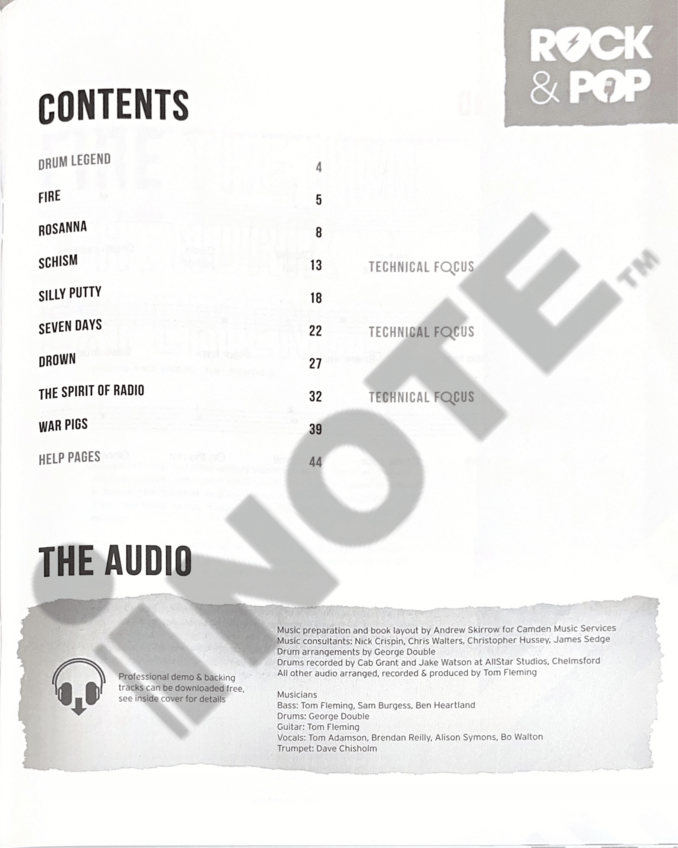 Trinity College London Press Trinity Rock & Pop 2018 Drums Exam Book Grade 8