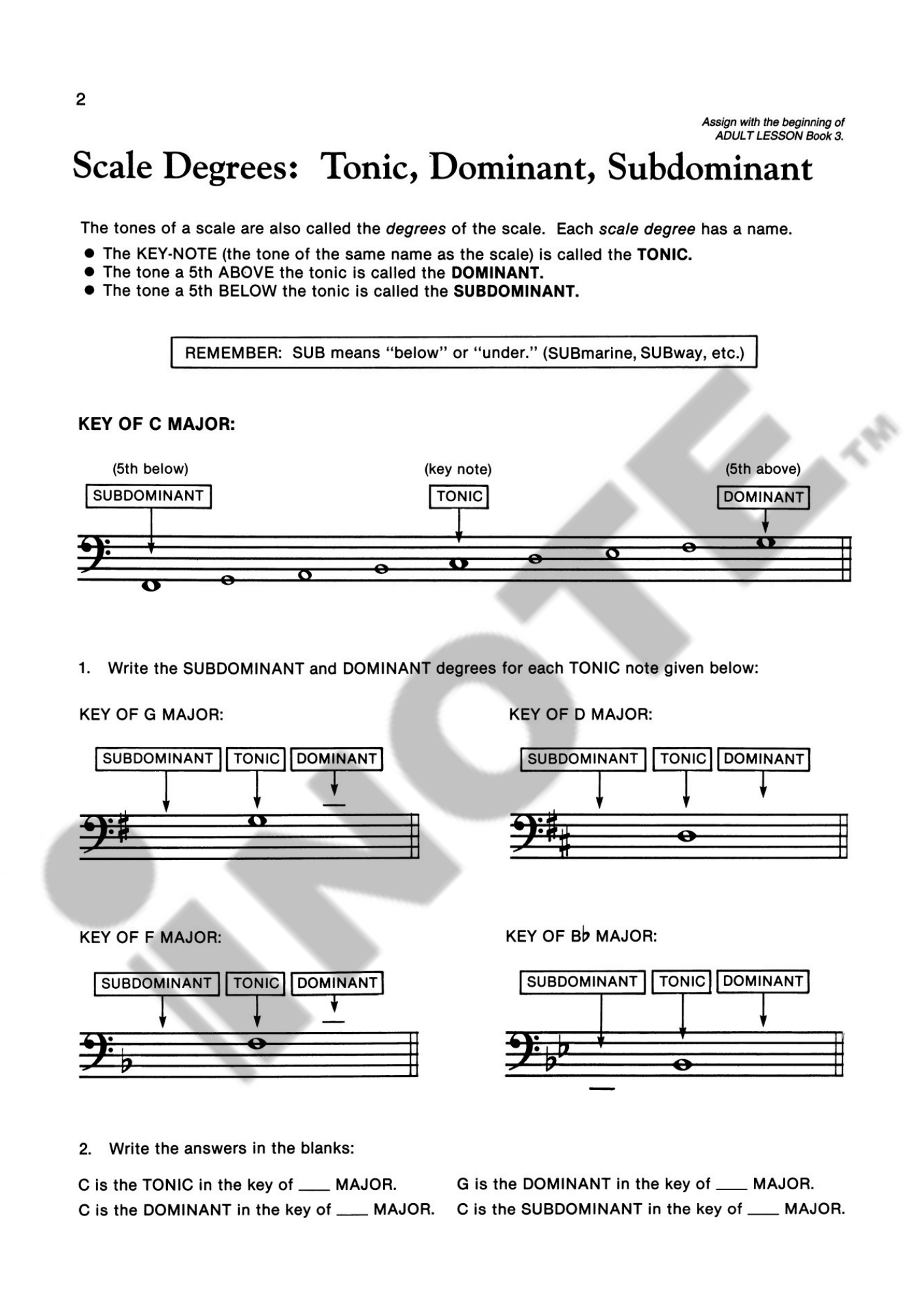 Alfred's Basic Adult Piano Course: Theory Book 3