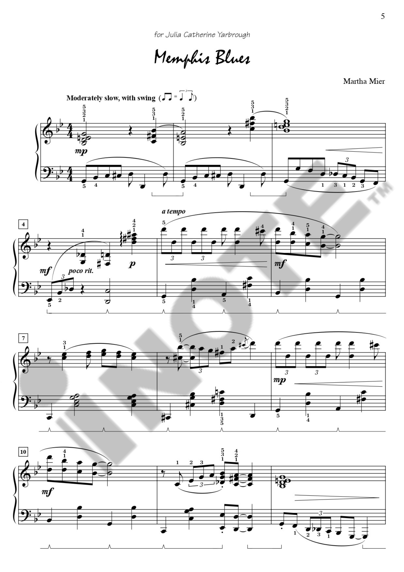 Alfred Martha Mier Jazz, Rags & Blues, Book 5 Piano Book