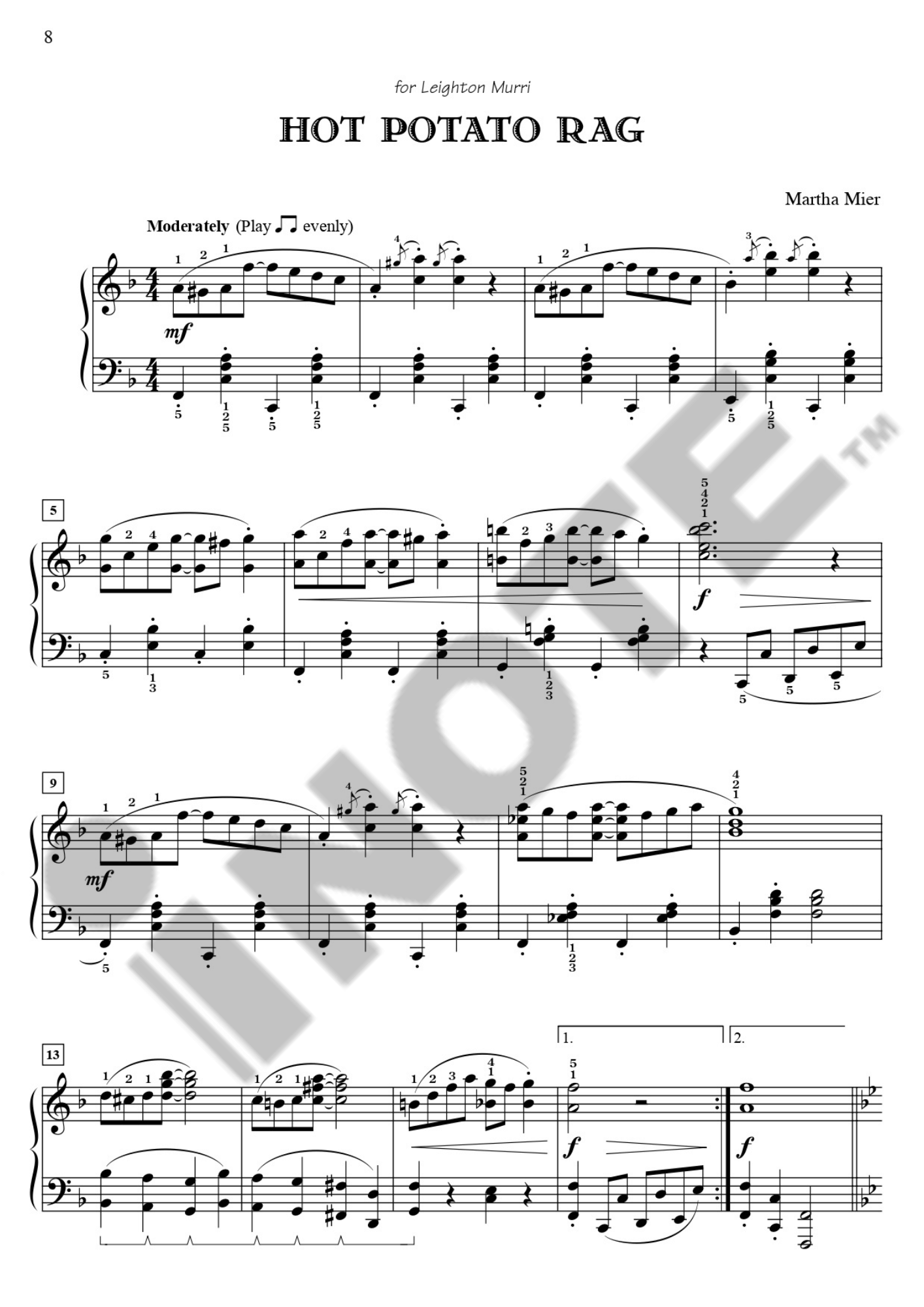 Alfred Martha Mier Jazz, Rags & Blues, Book 5 Piano Book