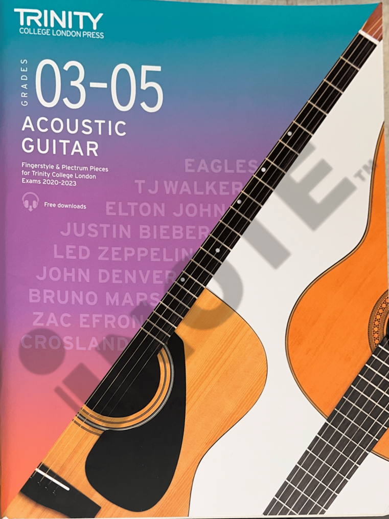 Trinity College London Press : 2020-2023 Acoustic Guitar Exam Pieces Grades 3-5 Book