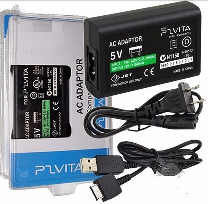 Fonte Carregador + Cabo Usb Ps Vita Fat 