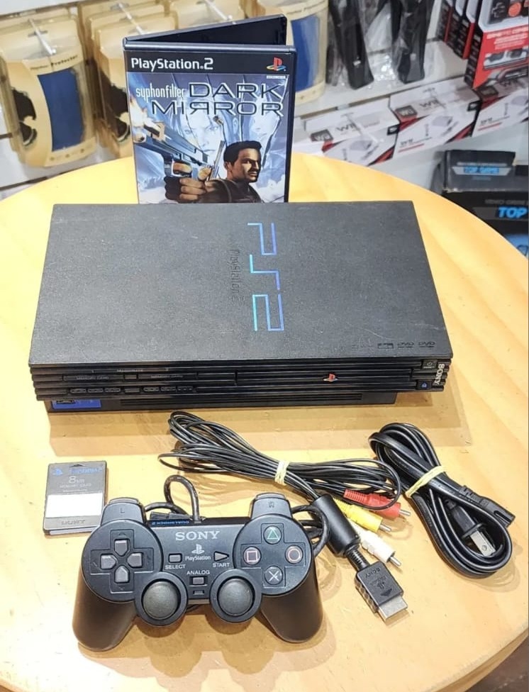 PlayStation 2 Fat na Caixa com Jogo Original