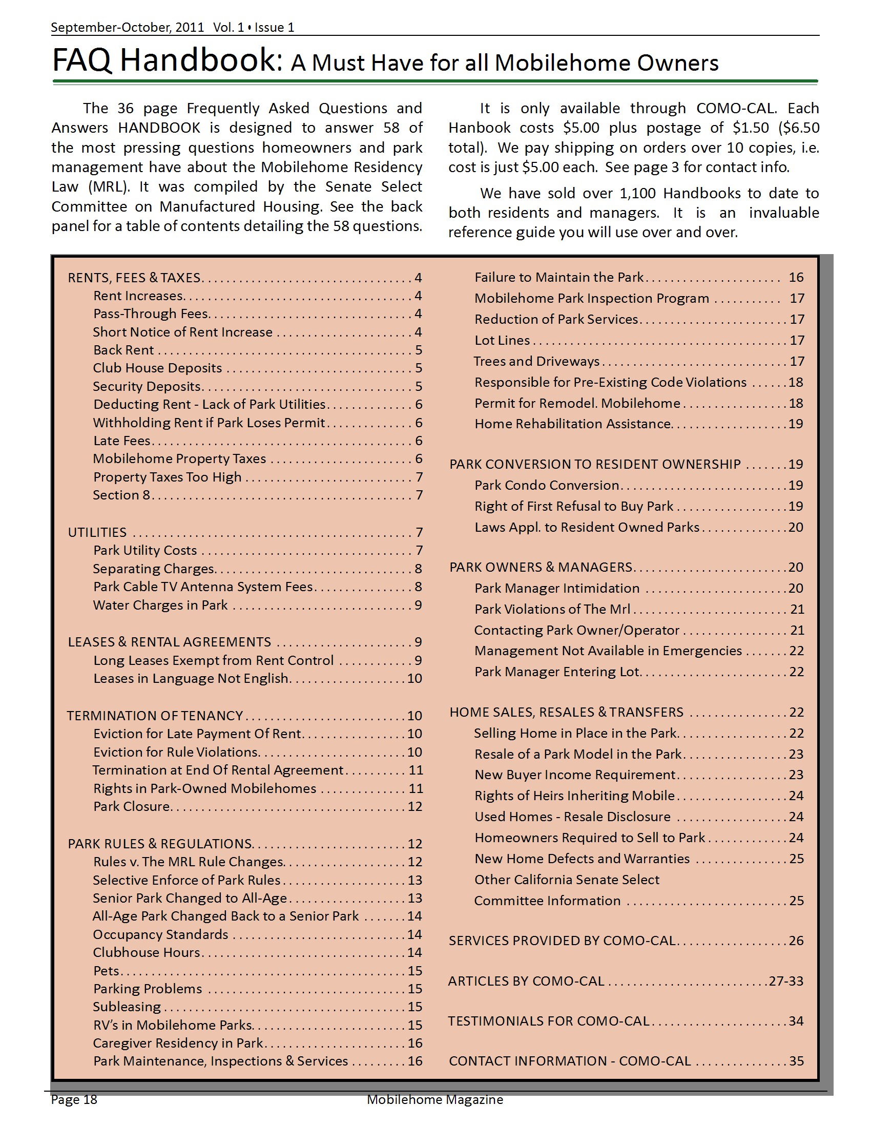 HANDBOOK - Mobilehome Residency Law (MRL)
