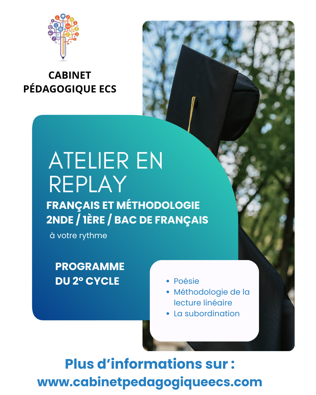 Atelier LYCÉE (2NDE/1ÈRE/BAC) - Français et Méthodologie - EN REPLAY/ À VOTRE RYTHME