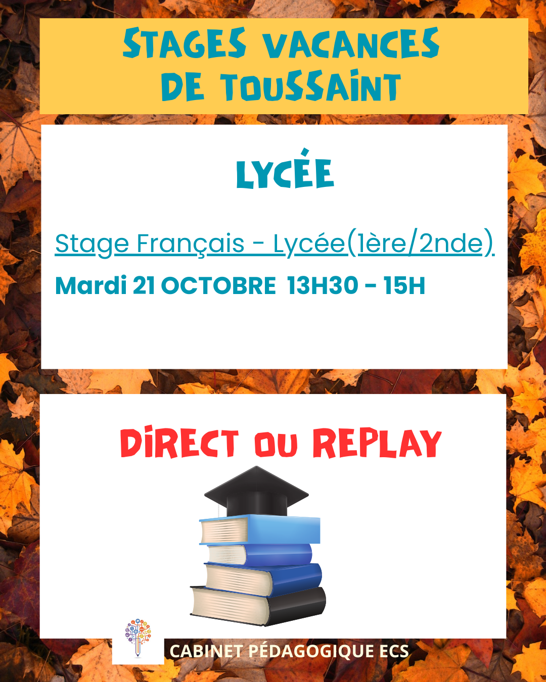 Stage LYCÉE (2nde/1ère) - Français - STAGE Vacances 2025/2026