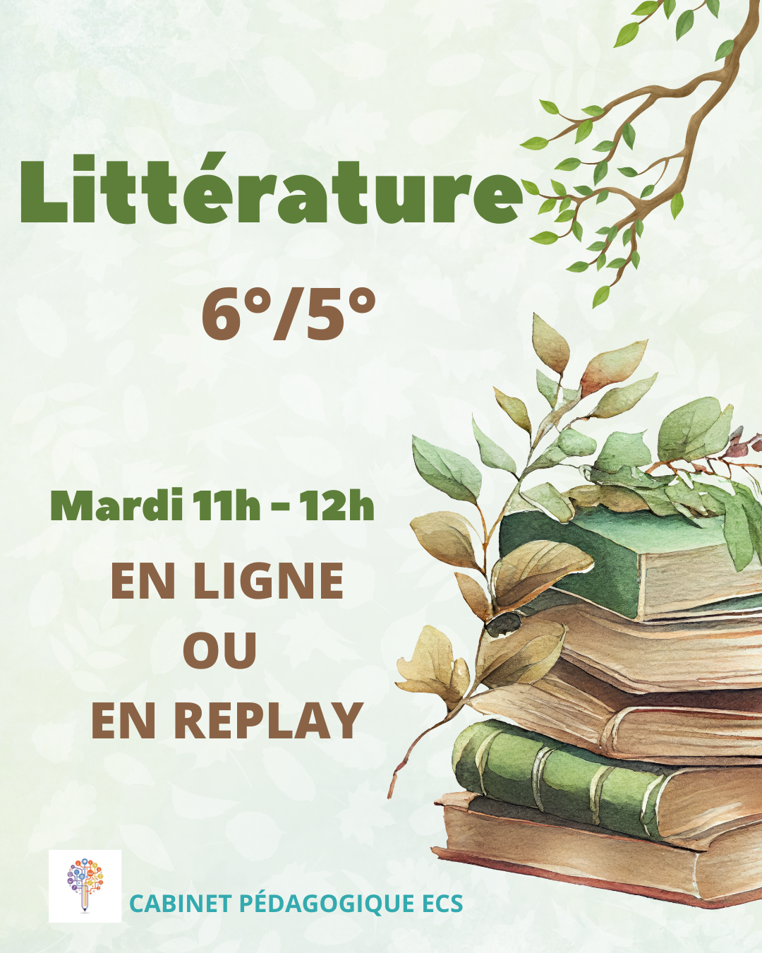 Atelier COLLÈGE (6°/5°) - LITTÉRATURE - EN LIGNE ou EN REPLAY