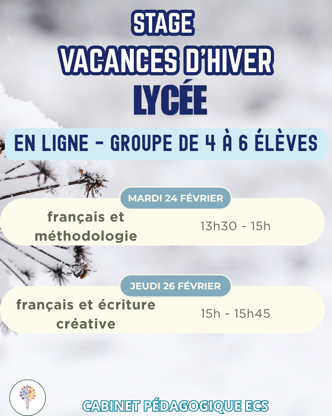 Stage LYCÉE (2nde/1ère) - Français - VACANCES DE FÉVRIER