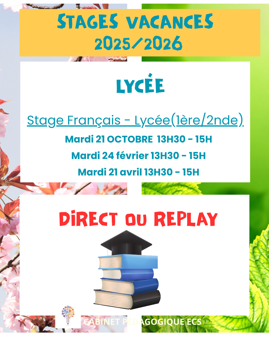 Stage LYCÉE (2nde/1ère) - Français - STAGE Vacances 2025/2026