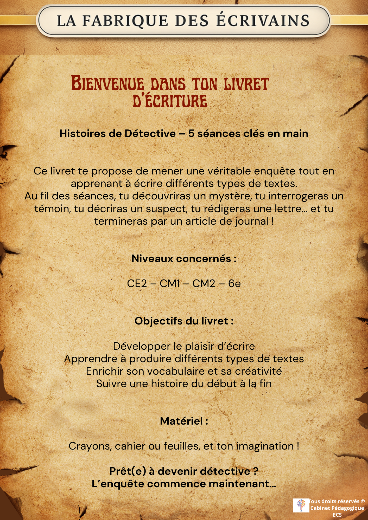 Histoires de détective - Collection La fabrique des écrivains
