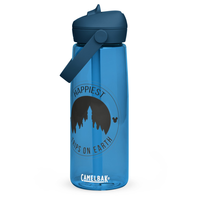 Flip straw water bottle