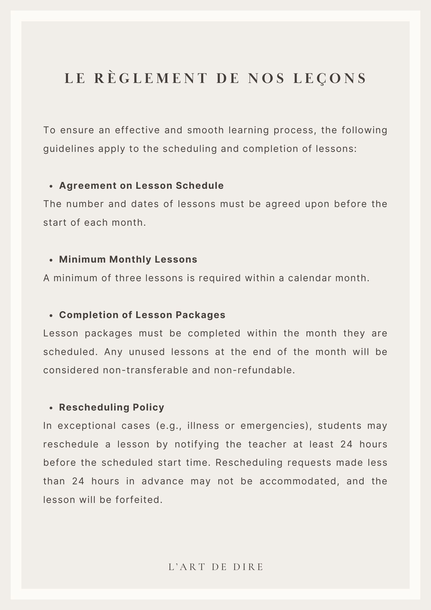 LE MOIS DE MARS : 2 Lessons per Week Pack