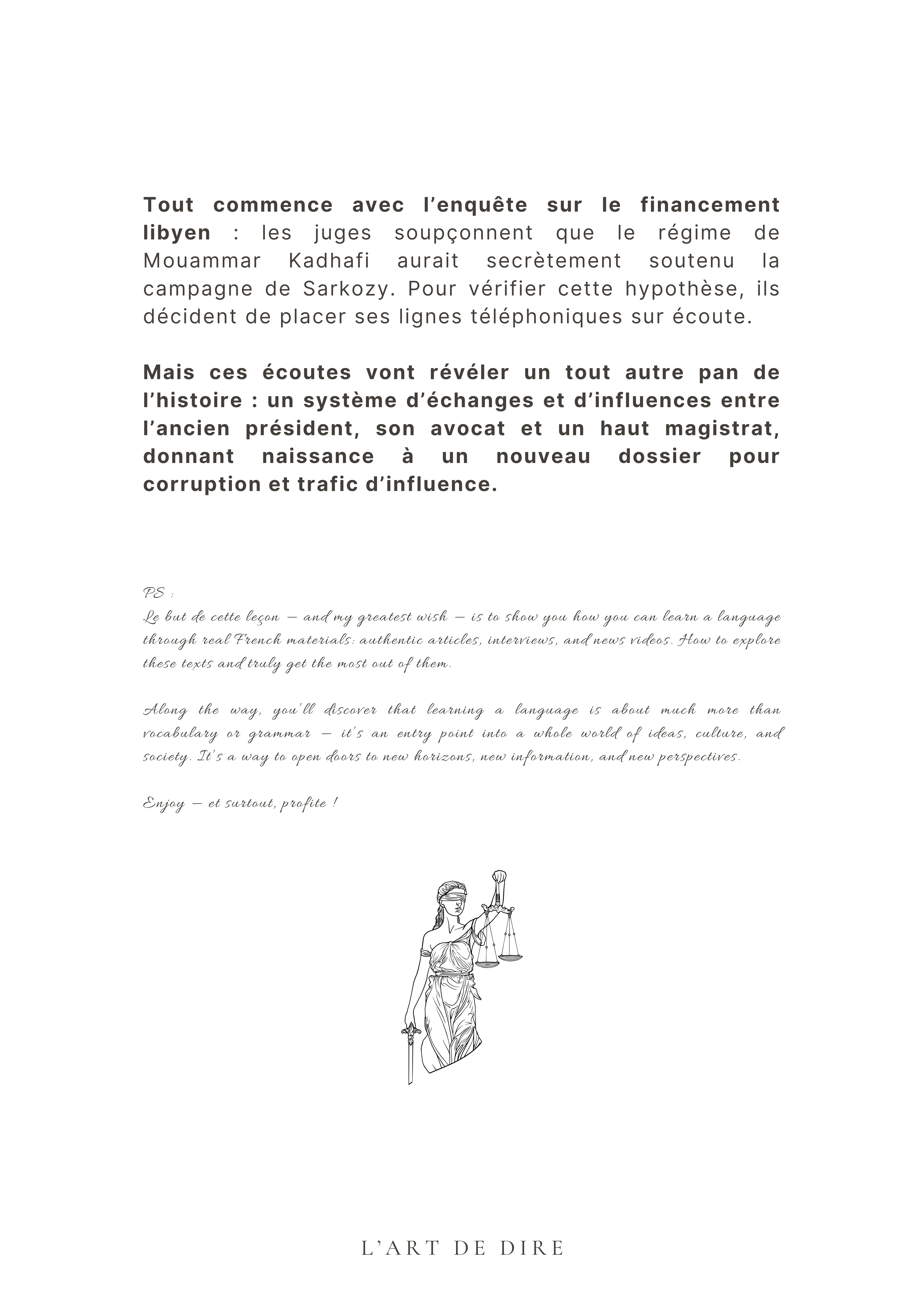 Une leçon : Les Affaires Sarkozy