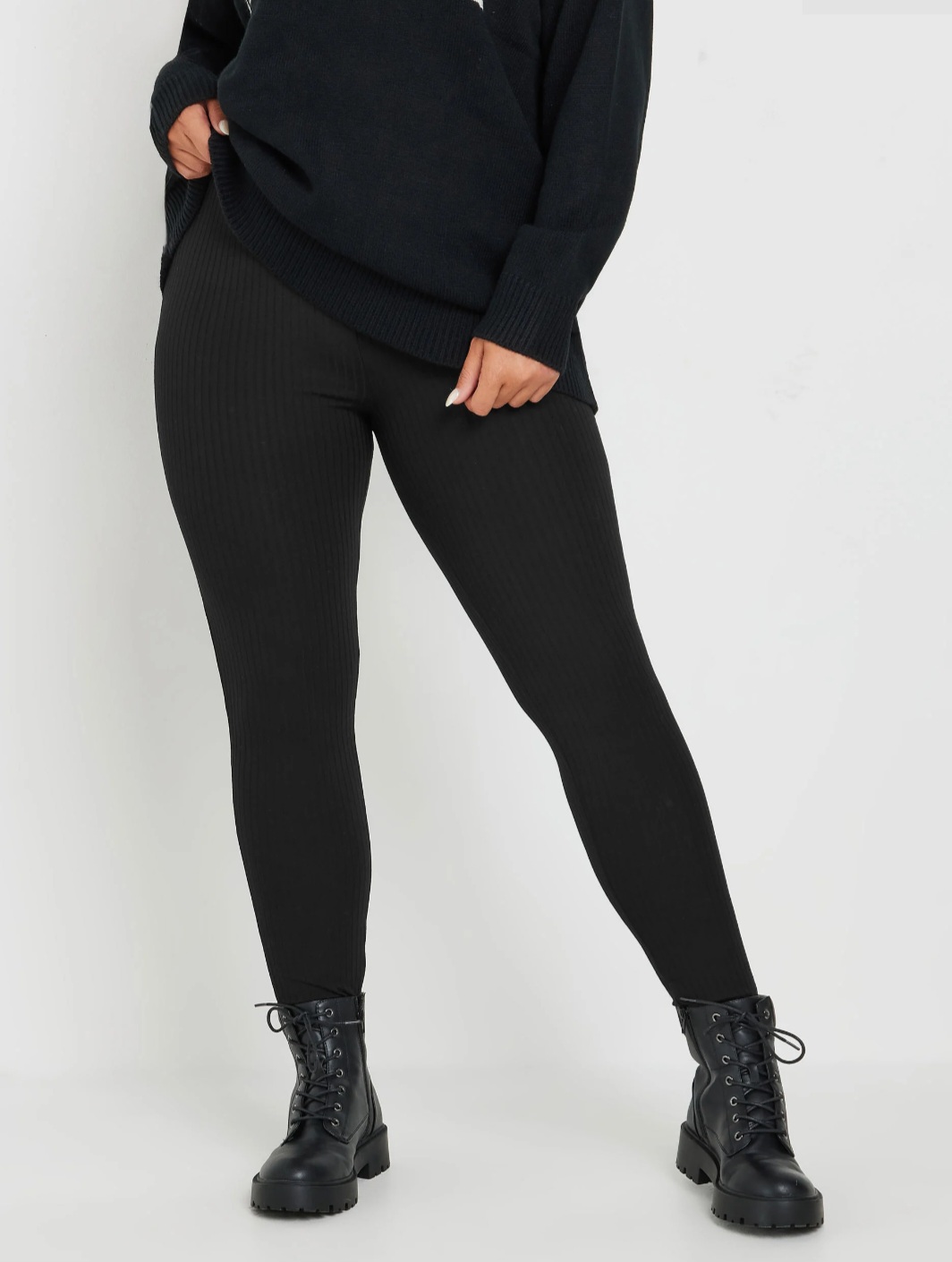 Woman's high wasted tummy control think ribbed leggings
