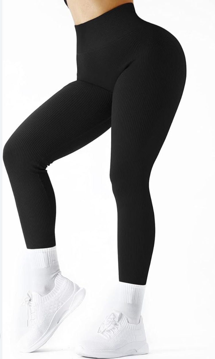 Woman's high wasted tummy control think ribbed leggings    