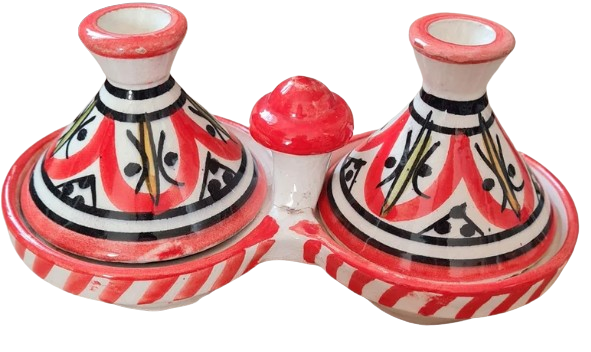 Moroccan Ceramic Double Spice Holder