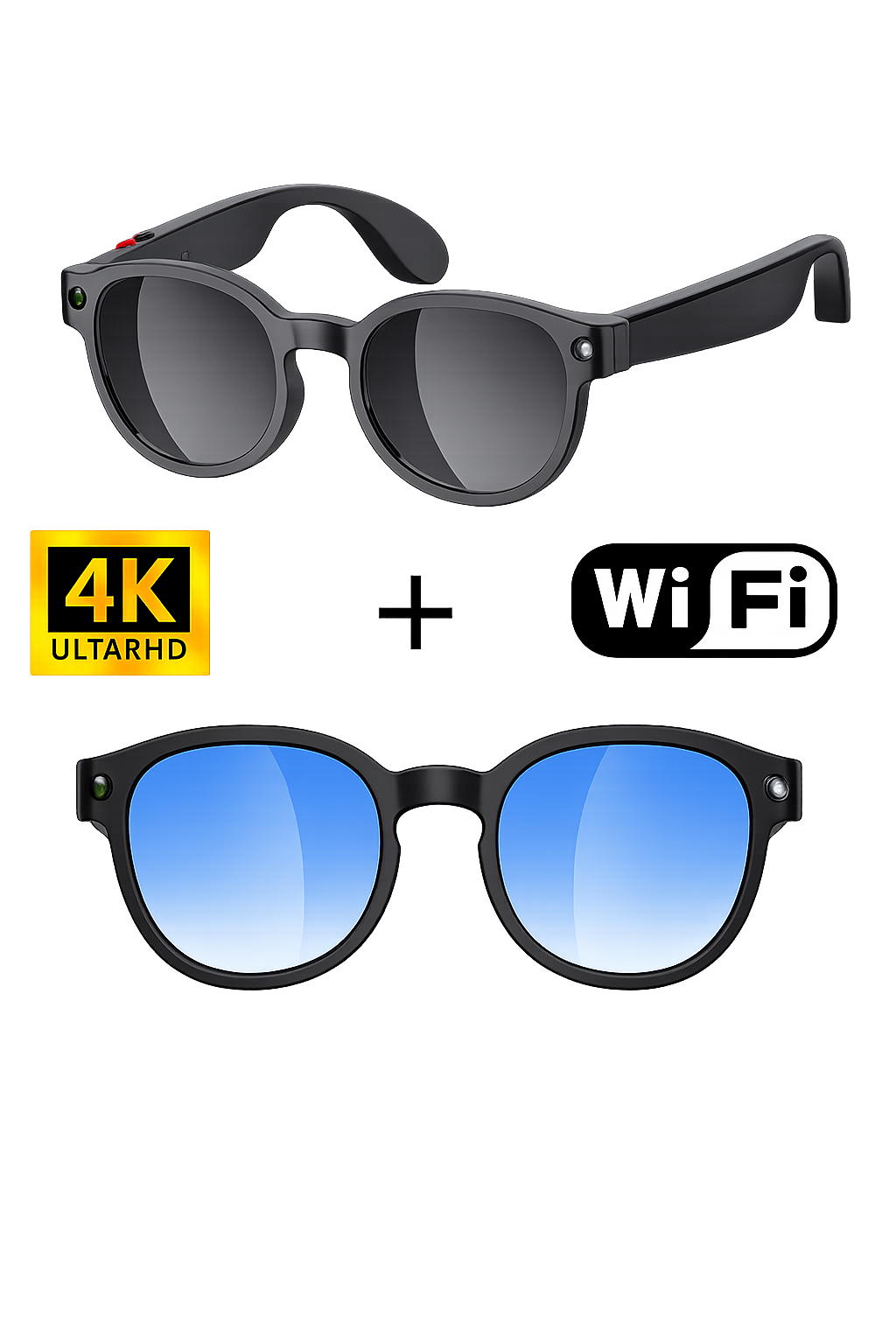 2026 New AI Smart Glasses AI Translation 8MP HD Camera 4K Shooting Image Conversation Recording Listening To Music Smart Glasses