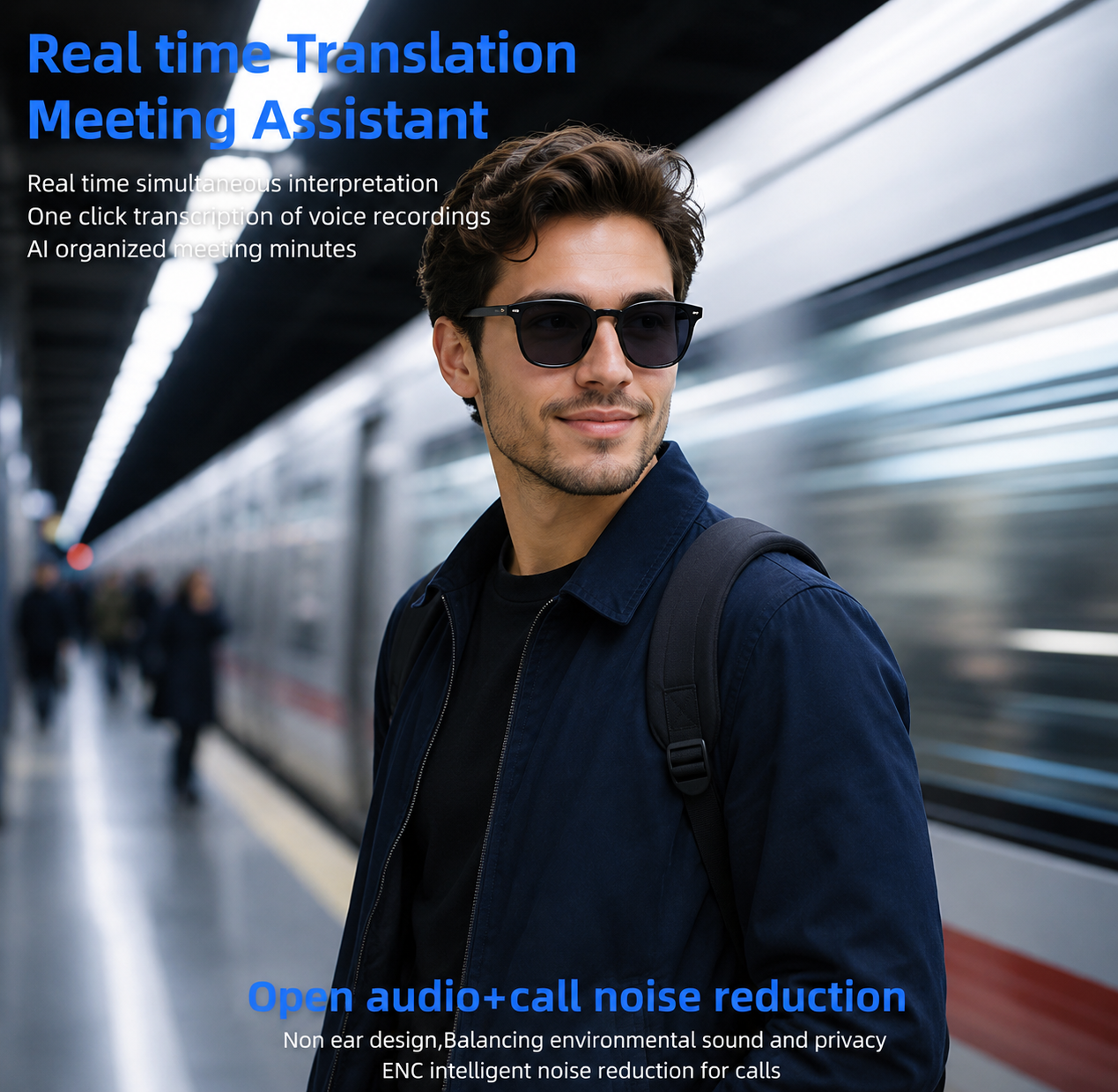 2026 New AI Smart Glasses AI Translation 8MP HD Camera 4K Shooting Image Conversation Recording Listening To Music Smart Glasses