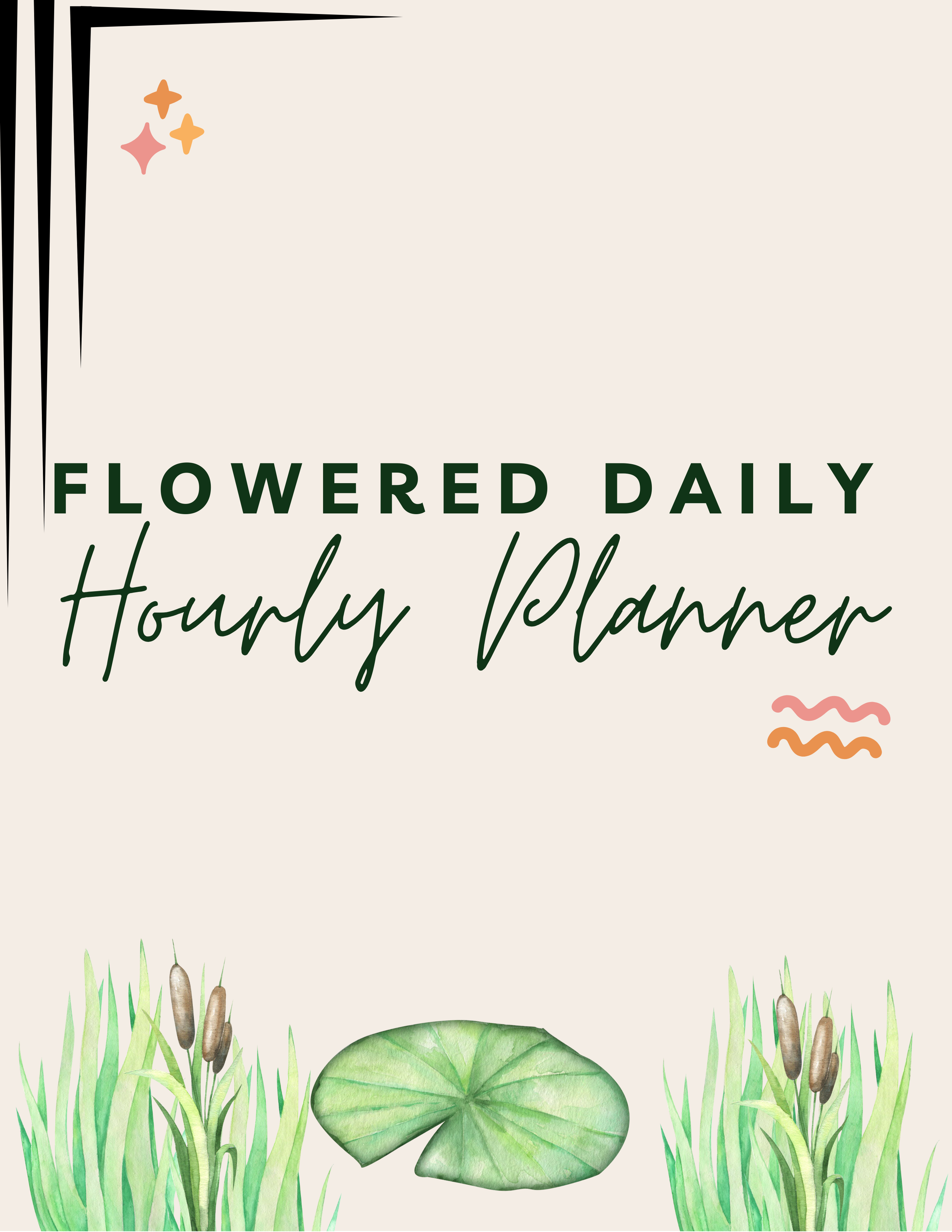 Flowered Daily Hourly Planner Undated