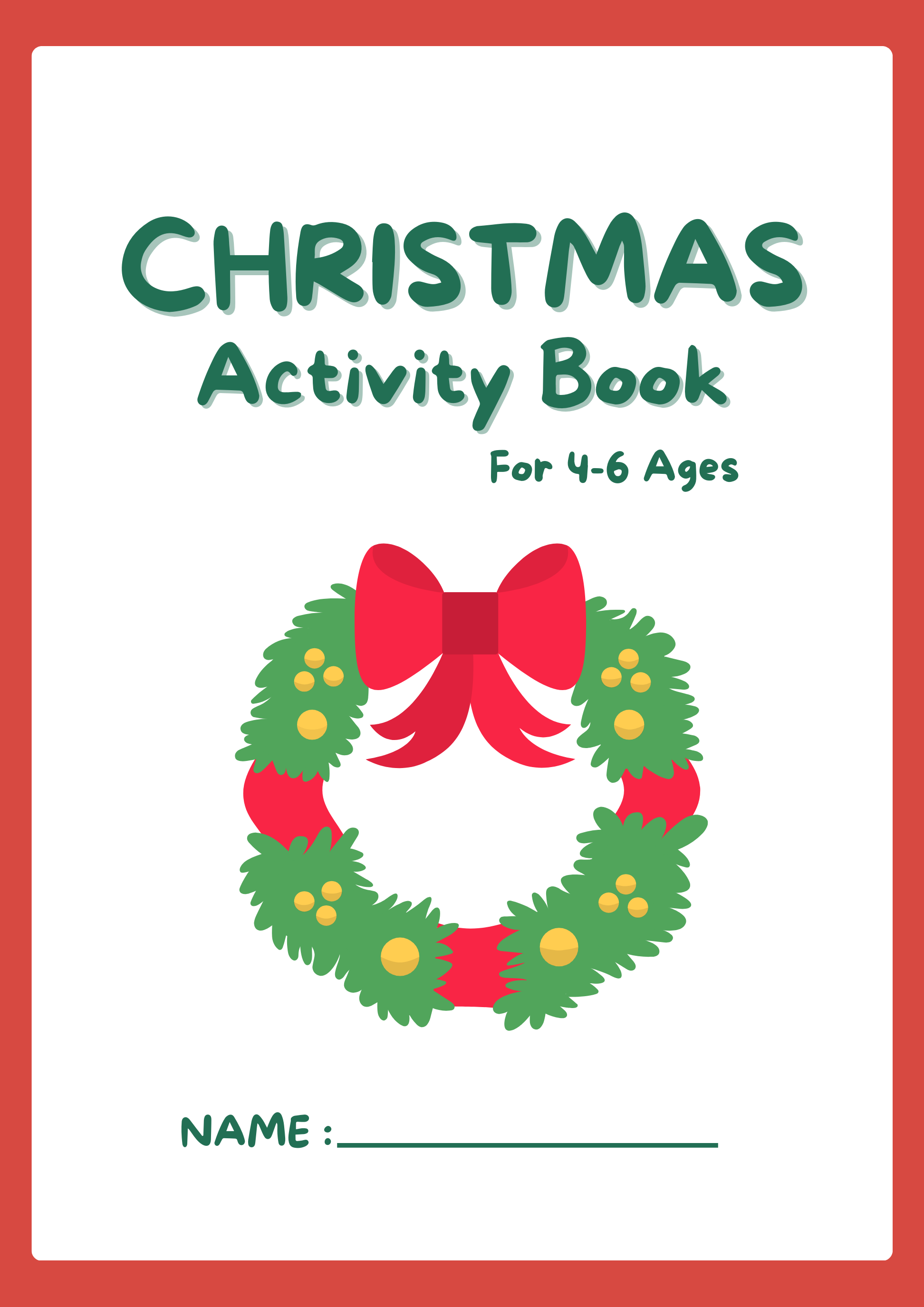 Christmas Activity Book Printable for Kids | Holiday Worksheets PDF
