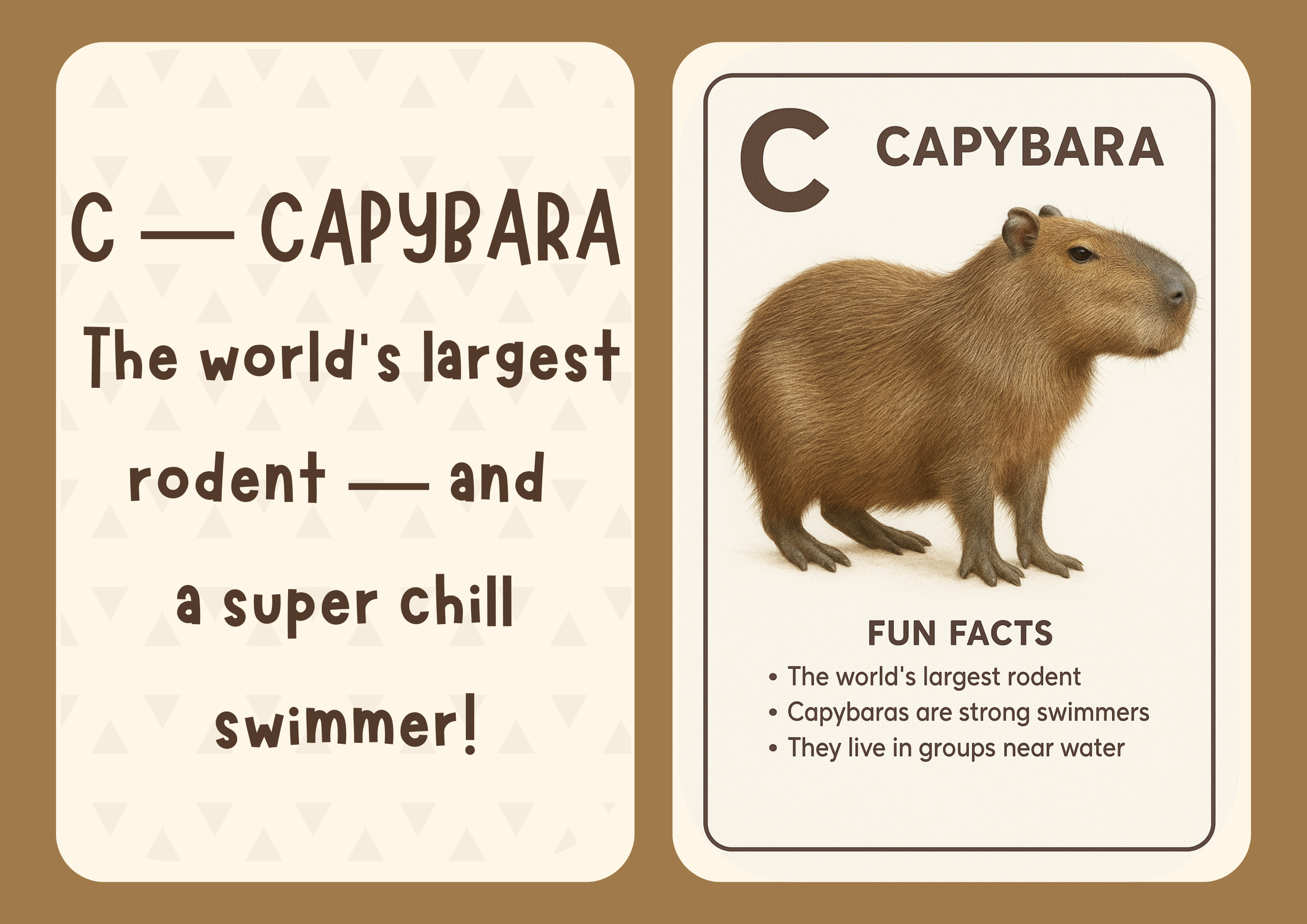 A–Z Unusual Animal Alphabet Flashcards for Kids | Digital Printable