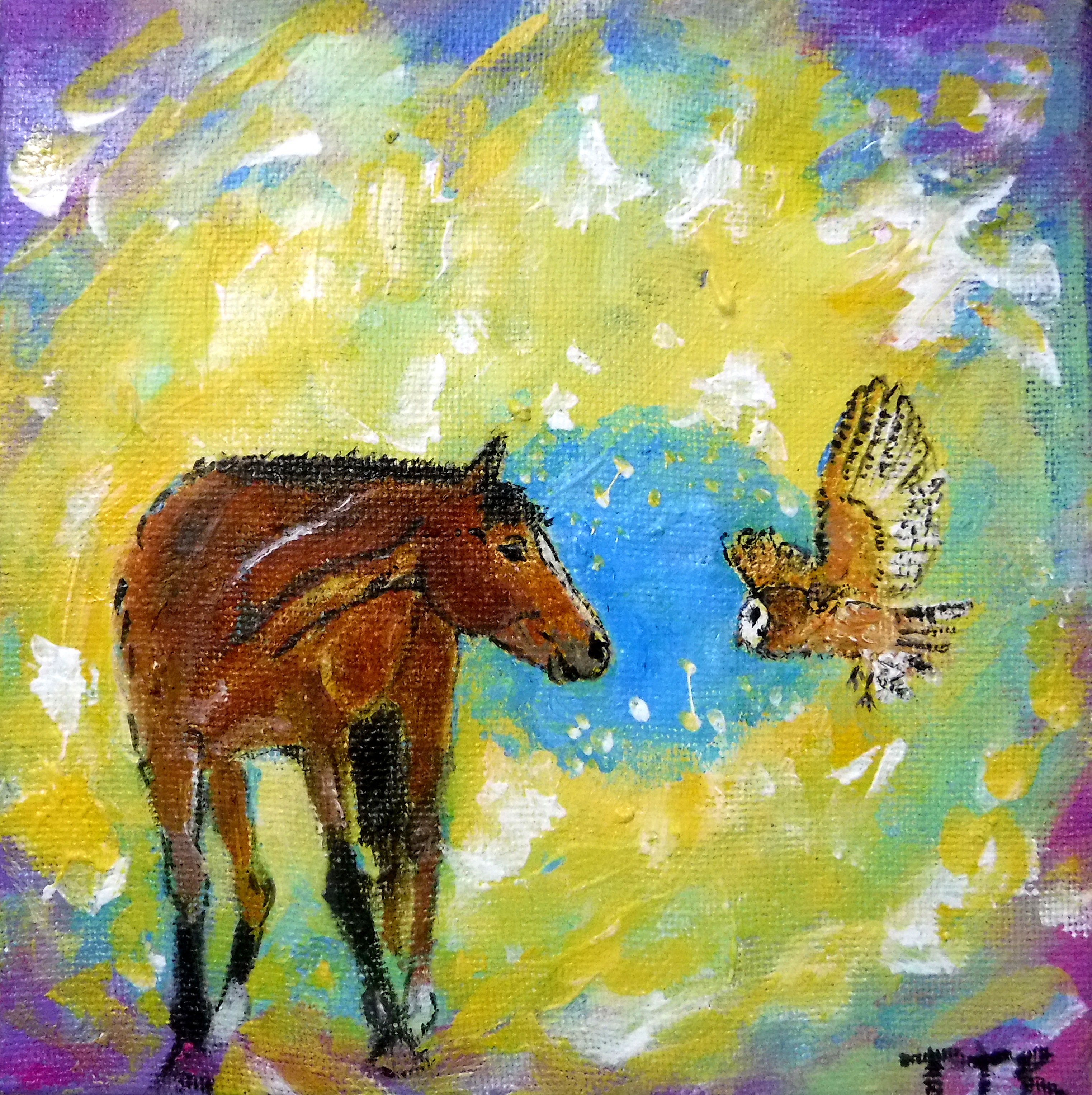 Connection between a horse and an owl