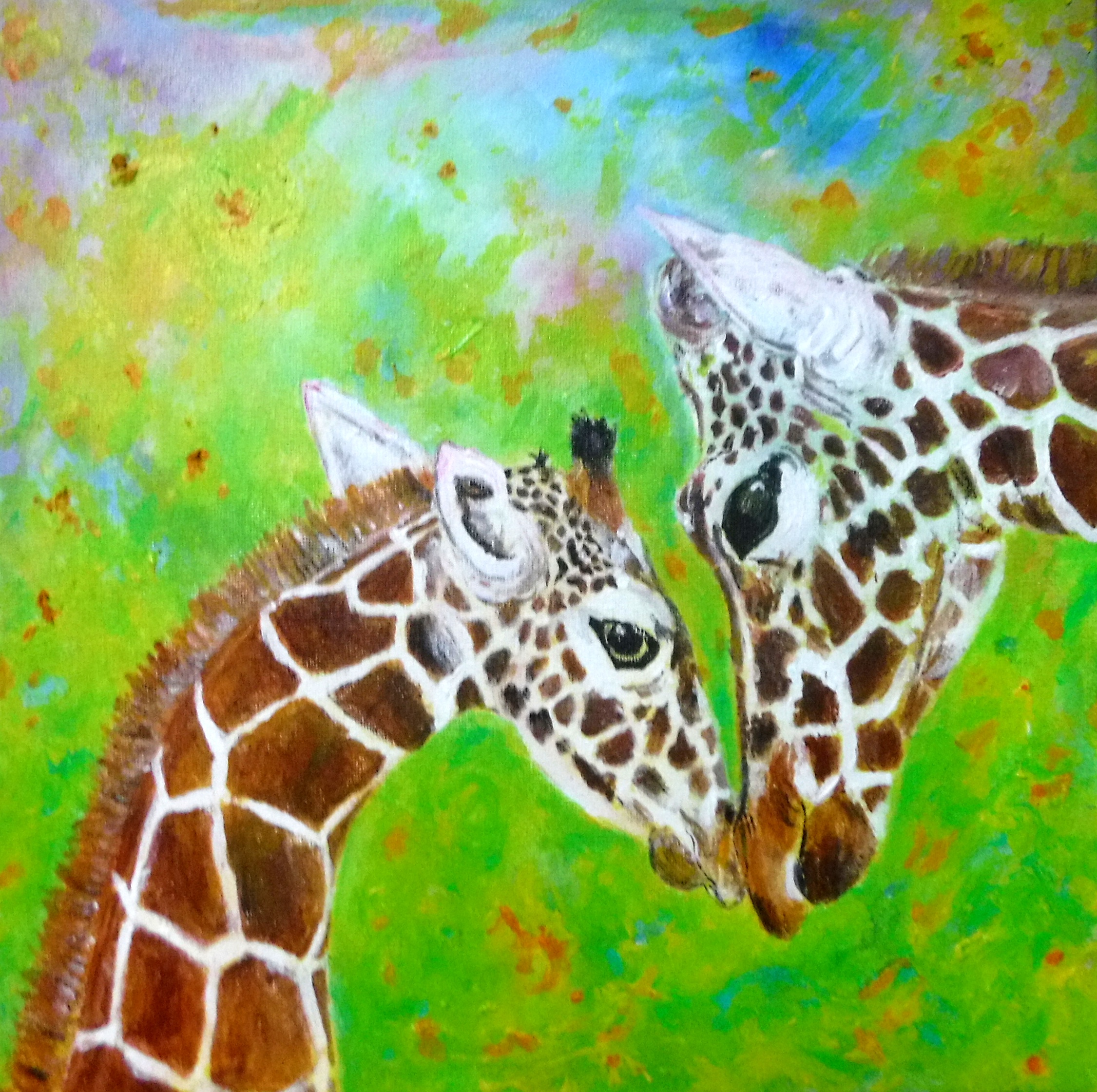 Mom and baby Giraffe