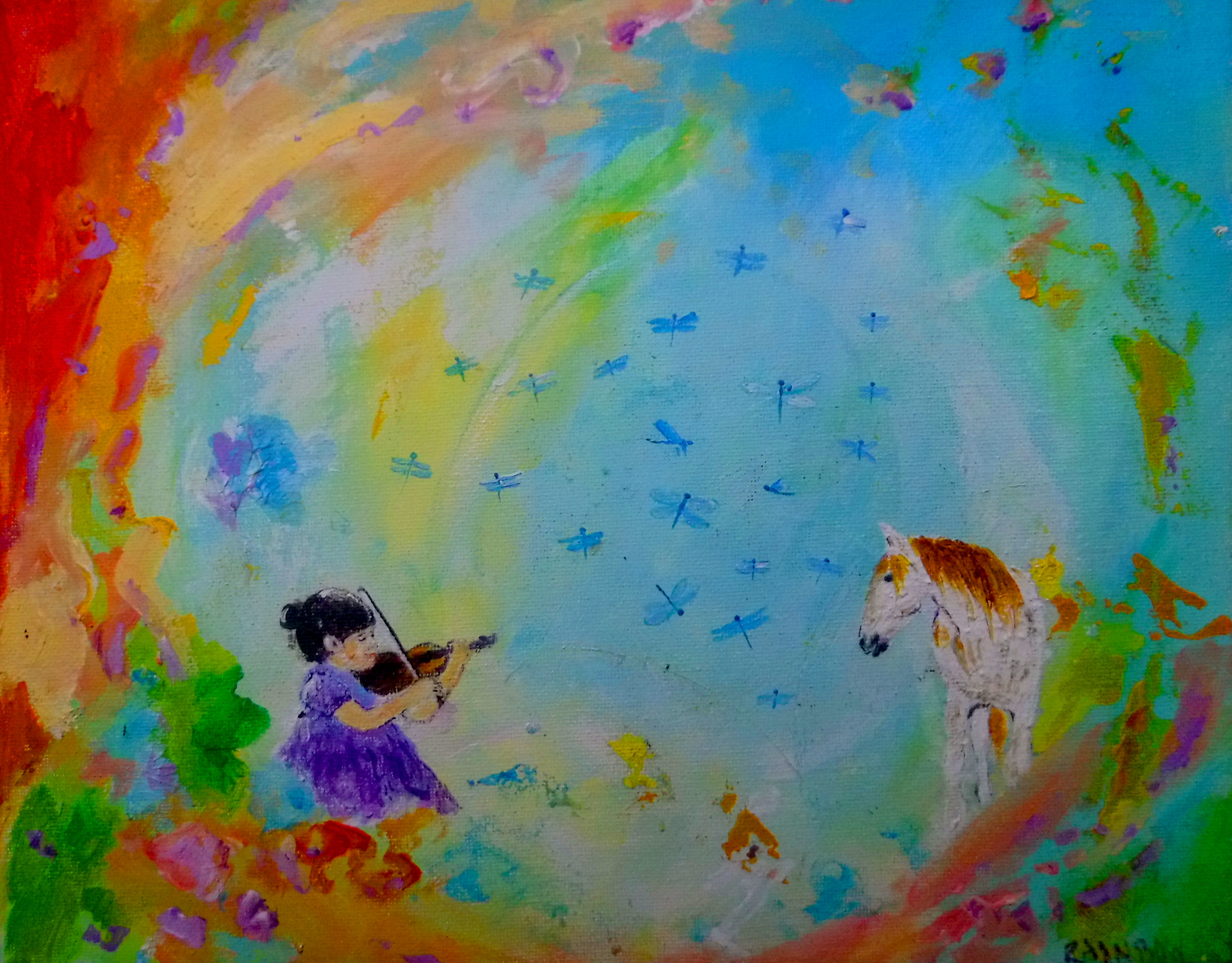 Little girl and the violin