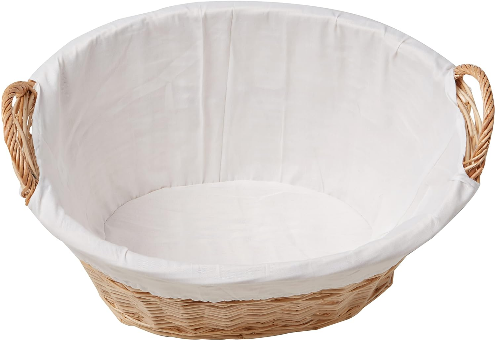 ML-5569 Willow Wicker Laundry Basket with Handles and Liner | Natural Brown