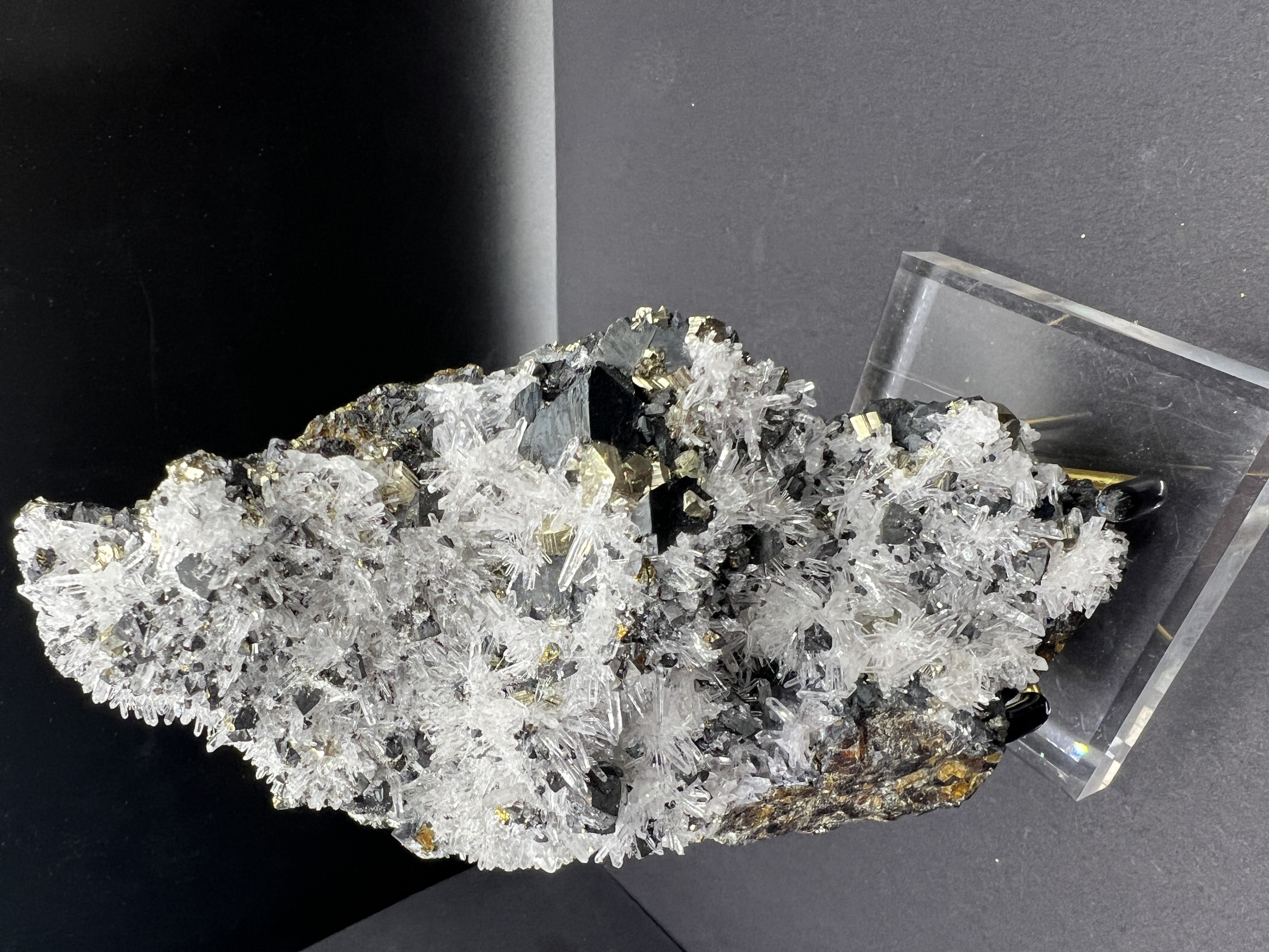 Sphalerite with Quartz & Pyrite — Huaron Mine, Peru