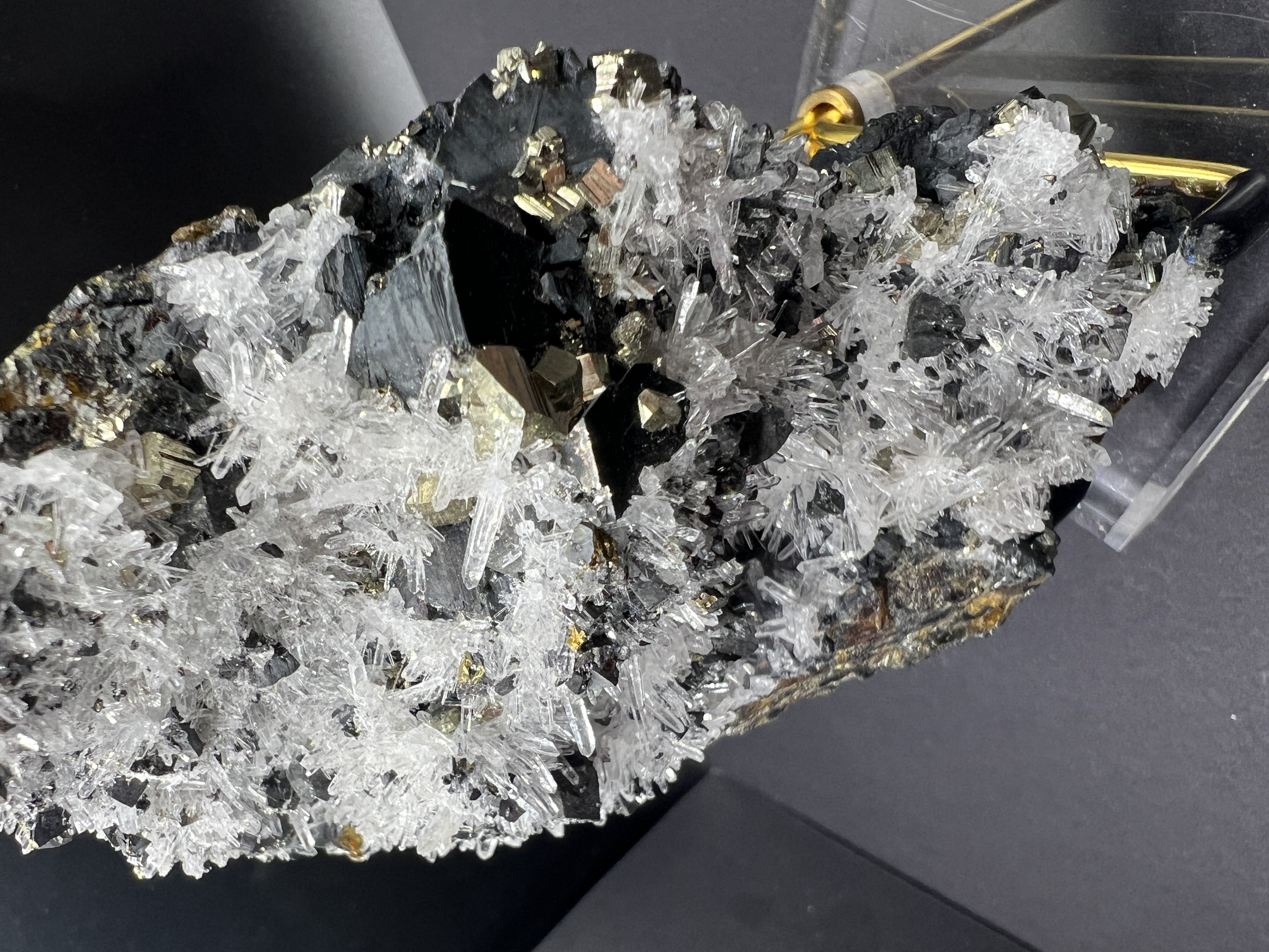 Sphalerite with Quartz & Pyrite — Huaron Mine, Peru
