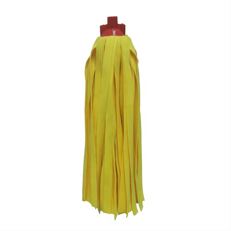 China floor mops yellow colour non-woven fabric strips mop head with good water absorbent