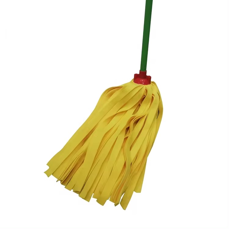 China floor mops yellow colour non-woven fabric strips mop head with good water absorbent